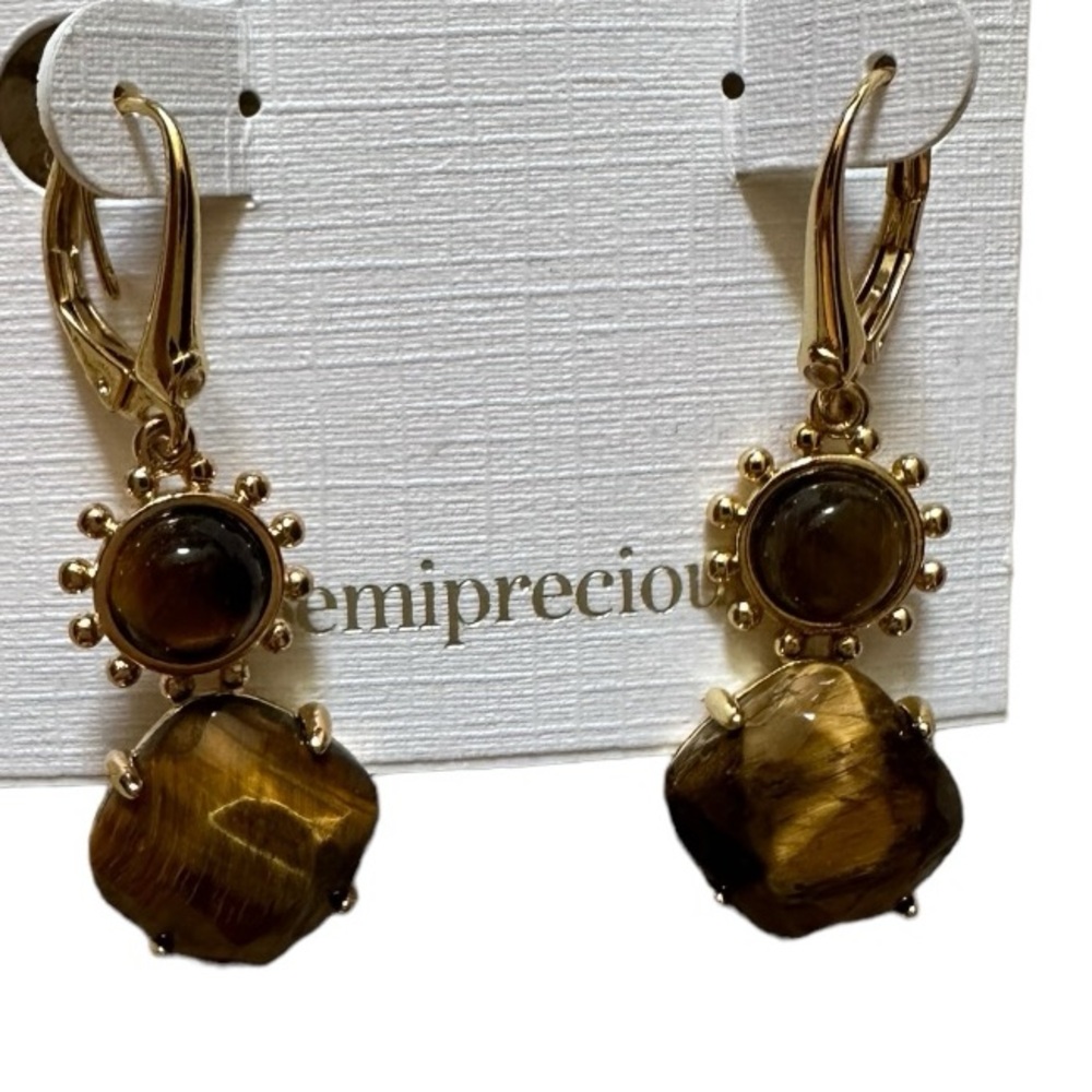 Talbots Gold and Brown Statement Earrings